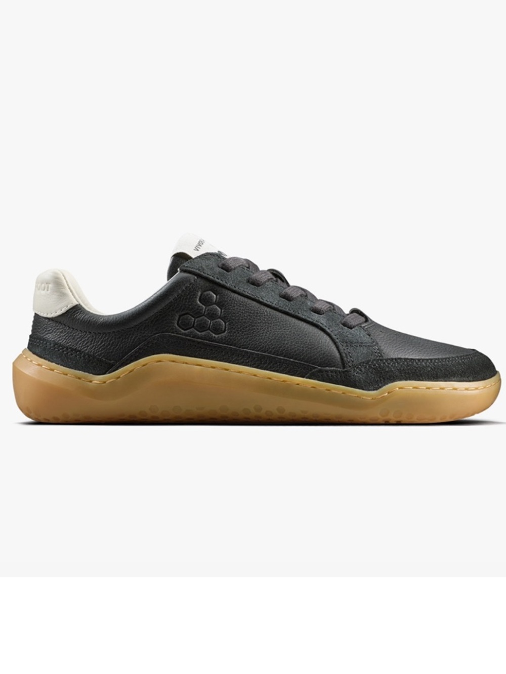 Vivo barefoot Womens Gobi II Leather Sneaker - Black with Gum Sole